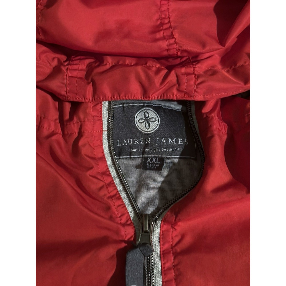 Lauren James Womens Windbreaker XXL Red Pullover Waterproof Lightweight Jacket - Picture 3 of 3